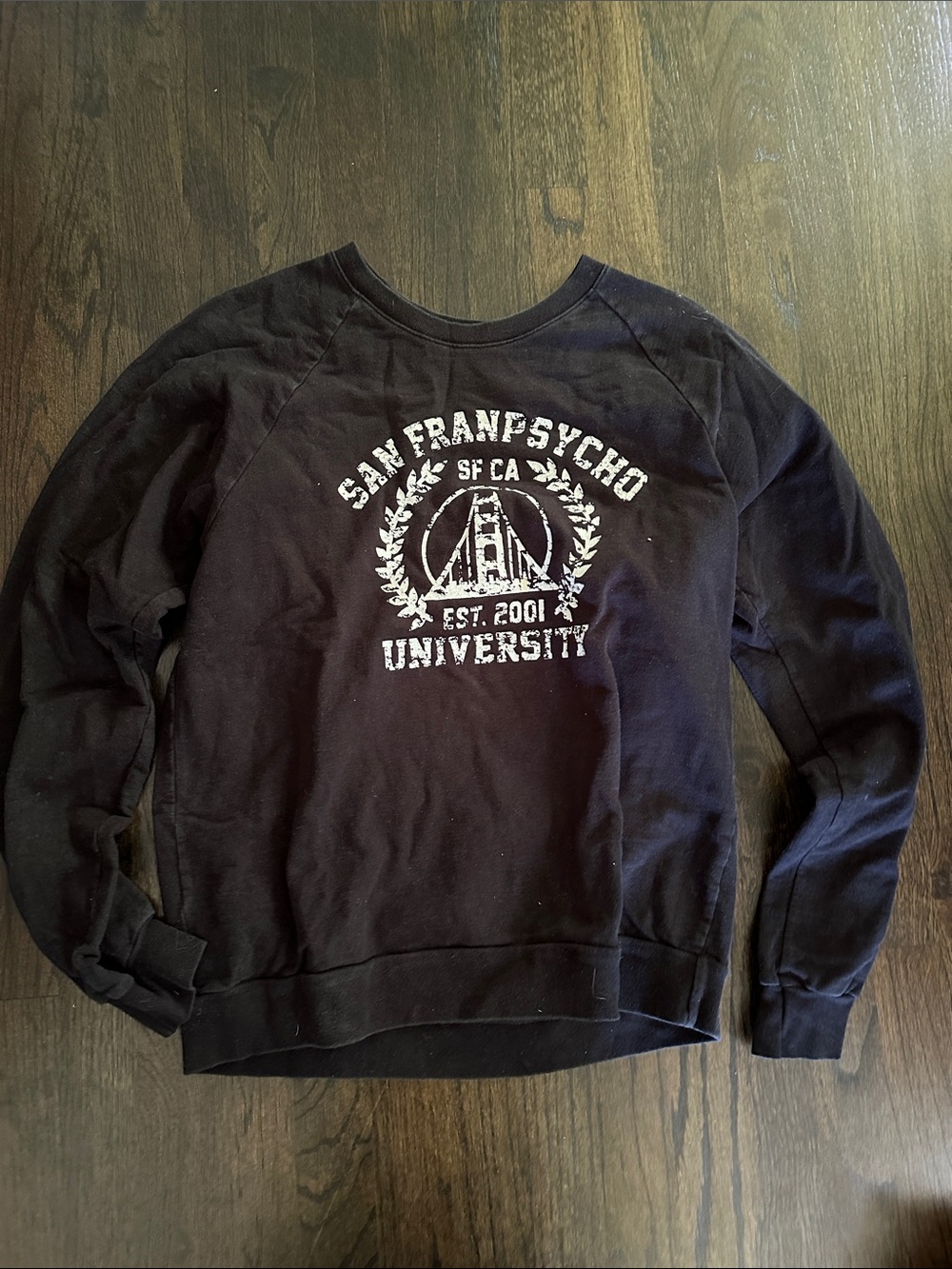 San Franpsycho University Graphic Crewneck Sweatshirt - Black